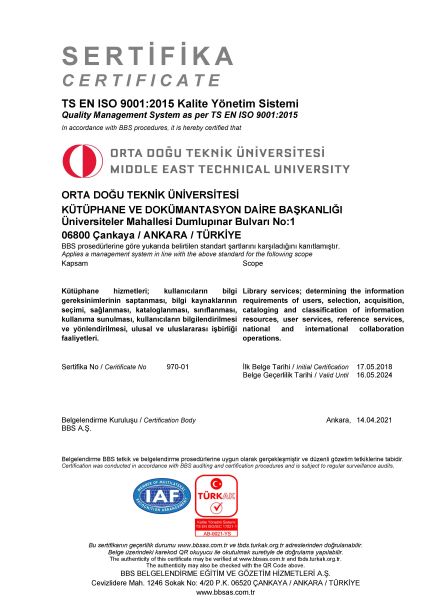 ISO9001:2015 Certificate